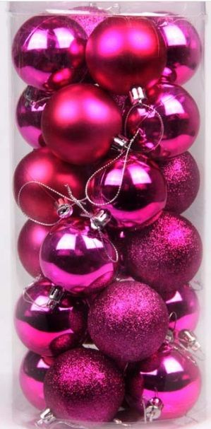 Palle di Natale decorative rosa acceso